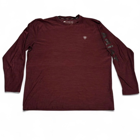 Ariat Men's Large Charger Breakthru Long Sleeve Shirt Malbec Heather - Picture 1 of 6